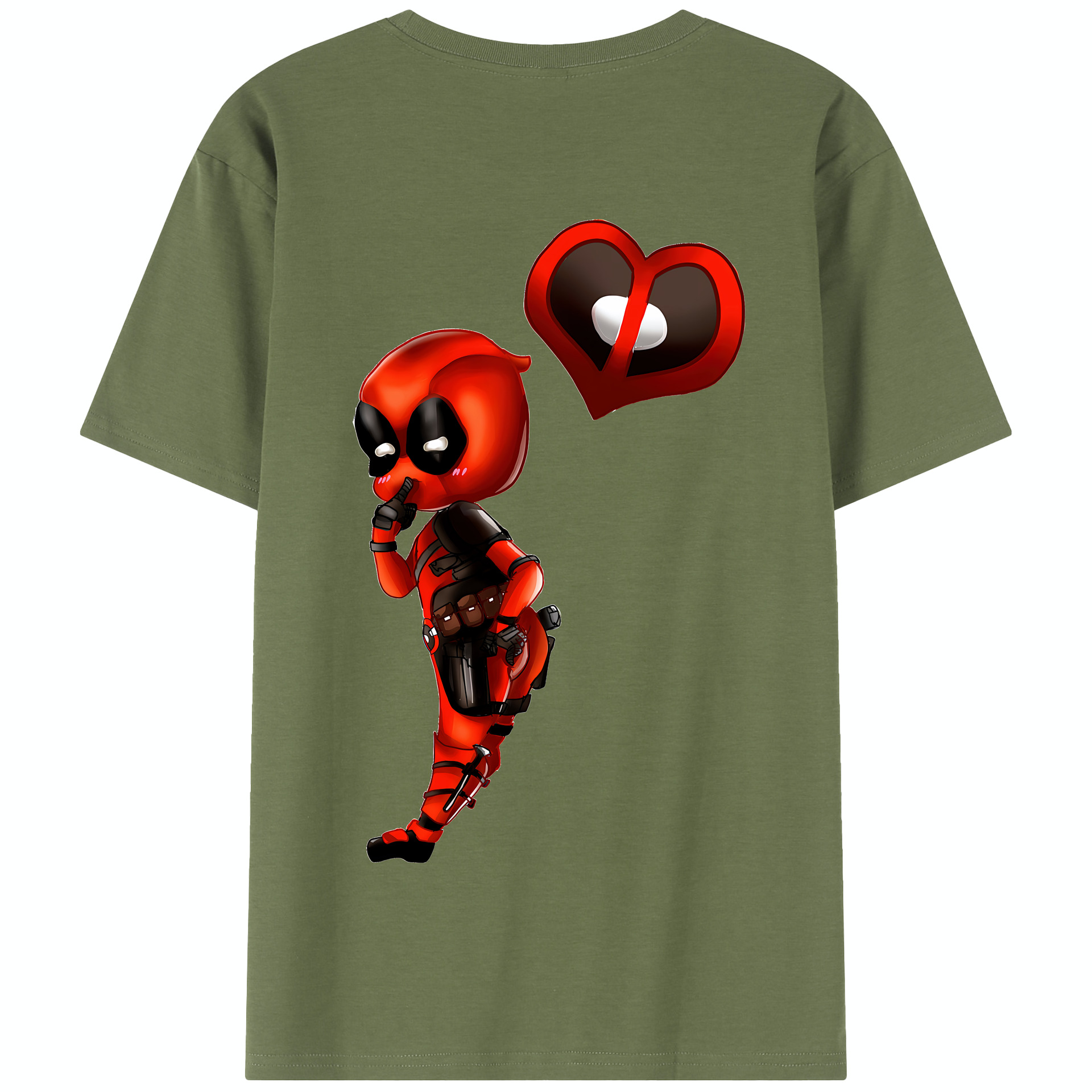 （画像用） Deadpool デッドプール 綿100％半袖Tシャツ（背面プリント）